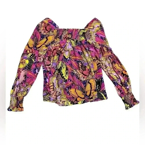 Alexandra Farmer Puff-Sleeved Blouse Butterfly Funky Sz XS - Picture 6 of 7